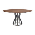 Moderne ovale eettafel met unieke metalen voet