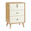 Moderne ladekast met drie lades en houten pootjes